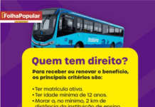 Inscrições para o Meio Passe Estudantil serão abertas a partir do dia 17, exclusivamente pela internet