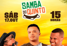 Samba do Quinto na praça São Tome promete agitar o sábado em Itabira